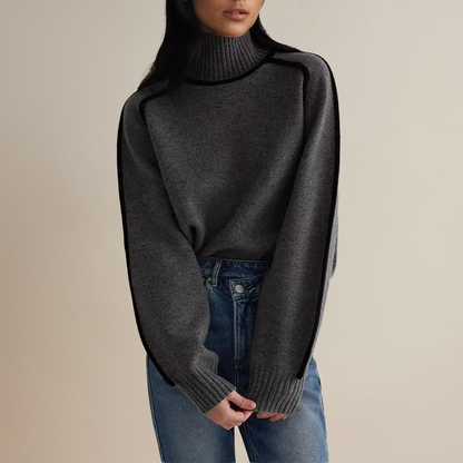 Koryn | Elegant Turtleneck Sweater with Contrast Accents