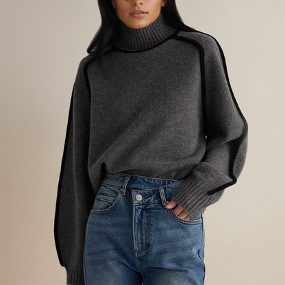 Koryn | Elegant Turtleneck Sweater with Contrast Accents